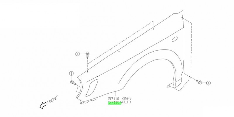 SUBARU AILE AVANT ORIGINE WRX Et STI 2001-2002