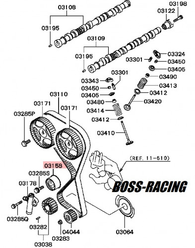 MITSUBISHI Poulie De Courroie Distribution 03158 Pour Lancer Evolution 4-9