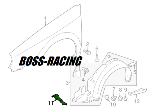 Kit de montage de pare boue SUBARU IMPREZA GT 93-00